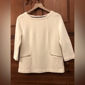 Boden Ribbed Cream Top, Size 6